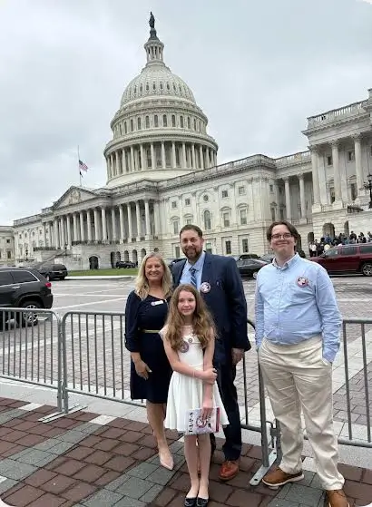 Anita with her children in Washington D.C. 