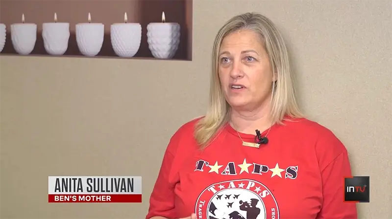 Anita Sullivan Screenshot in a a video talking about T.A.P.S.