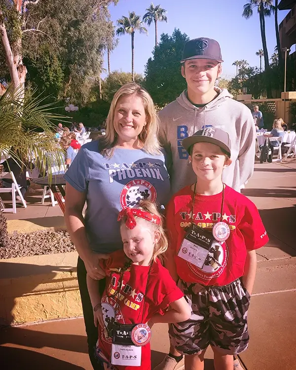 Anita with her children at a TAPS event